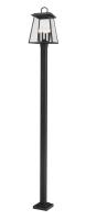 Four Light Outdoor Post Mounted Fixture by Z-Lite - Broughton Collection, Black Finish - 521PHBS-536P-BK