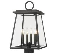Four Light Outdoor Post Mount Fixture by Z-Lite - Broughton Collection, Black Finish - 521PHBS-BK