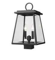 Two Light Outdoor Post Mount Fixture by Z-Lite - Broughton Collection, Black Finish - 521PHMS-BK