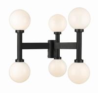Six Light Outdoor Post Mount Fixture by Z-Lite - Laurent Collection, Black Finish - 597MP6-BK