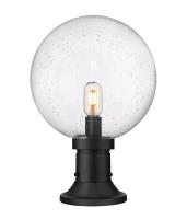 One Light Outdoor Pier Mounted Fixture by Z-Lite - Laurent Collection, Black Finish - 599PHB-553PM-BK