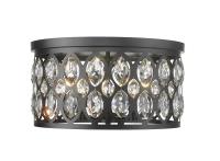 Five Light Flush Mount by Z-Lite - Dealey Collection, Matte Black Finish - 6010F18MB