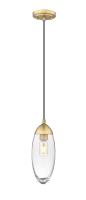 One Light Pendant by Z-Lite - Arden Collection, Rubbed Brass Finish - 651P-RB