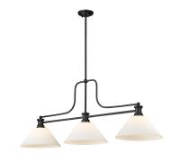 Three Light Billiard by Z-Lite - Melange Collection, Matte Black Finish - 725-3MB-AMO14