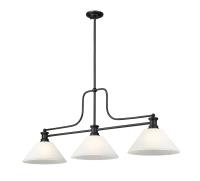 Three Light Billiard by Z-Lite - Melange Collection, Matte Black Finish - 725-3MB-AWL14