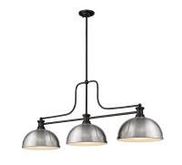Three Light Billiard by Z-Lite - Melange Collection, Matte Black Finish - 725-3MB-D12BN