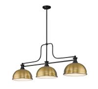 Three Light Billiard by Z-Lite - Melange Collection, Matte Black Finish - 725-3MB-D12HBR