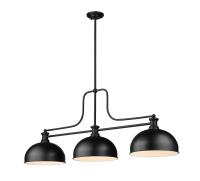 Three Light Billiard by Z-Lite - Melange Collection, Matte Black Finish - 725-3MB-D13MB