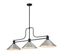 Three Light Billiard by Z-Lite - Melange Collection, Matte Black Finish - 725-3MB-MBN
