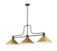 Three Light Billiard by Z-Lite - Melange Collection, Matte Black Finish - 725-3MB-RB15