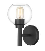 One Light Wall Sconce by Z-Lite - Sutton Collection, Matte Black Finish - 7502-1S-MB