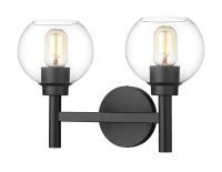 Two Light Vanity by Z-Lite - Sutton Collection, Matte Black Finish - 7502-2V-MB