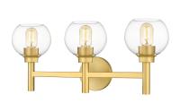 Three Light Vanity by Z-Lite - Sutton Collection, Brushed Gold Finish - 7502-3V-BG
