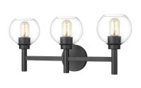 Three Light Vanity by Z-Lite - Sutton Collection, Matte Black Finish - 7502-3V-MB