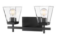 Two Light Vanity by Z-Lite - Lauren Collection, Matte Black Finish - 819-2V-MB