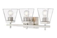 Three Light Vanity by Z-Lite - Lauren Collection, Brushed Nickel Finish - 819-3V-BN
