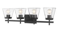 Four Light Vanity by Z-Lite - Lauren Collection, Matte Black Finish - 819-4V-MB