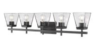 Five Light Vanity by Z-Lite - Lauren Collection, Matte Black Finish - 819-5V-MB