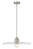 One Light Pendant by Z-Lite - Paloma Collection, Brushed Nickel Finish - 821P24-BN