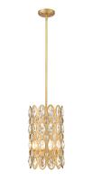 Three Light Pendant by Z-Lite - Dealey Collection, Heirloom Brass Finish - 822P9-HB