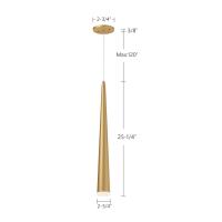 LED Pendant by Kuzco Lighting - Mina Collection, Brushed Gold Finish - 401215BG-LED