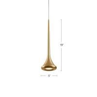 LED Pendant by Kuzco Lighting - Bach Collection, Brushed Gold Finish - 402601BG-LED