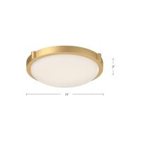 LED Flush Mount by Kuzco Lighting - Floyd Collection, Brushed Gold Finish - 501102BG-LED