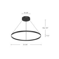 LED Pendant by Kuzco Lighting - Cerchio Collection, Black Finish - PD87736-BK