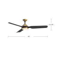 60" Ceiling Fan by Kuzco Lighting - Fremont Collection, Brushed Gold Finish - CF95960-BG