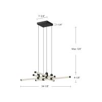 LED Chandelier by Kuzco Lighting - Blade Collection, Black Finish - CH23534-BK