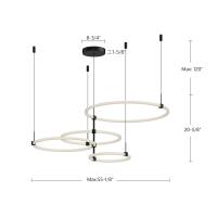 LED Chandelier by Kuzco Lighting - Bruni Collection, Black Finish - CH24755-BK