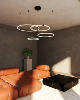 LED Chandelier by Kuzco Lighting - Bruni Collection, Black Finish - CH24755-BK