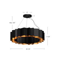 Seven Light Chandelier by Kuzco Lighting - Akira Collection, Black/Gold Finish - CH58030-BK/GD