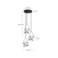 LED Chandelier by Kuzco Lighting - Aries Collection, Black Finish - CH76718-BK