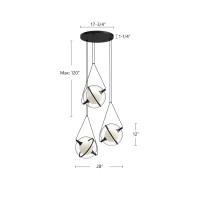 LED Chandelier by Kuzco Lighting - Aries Collection, Black Finish - CH76728-BK