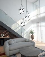 LED Chandelier by Kuzco Lighting - Aries Collection, Black Finish - CH76728-BK
