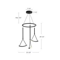 LED Chandelier by Kuzco Lighting - Mobil Collection, Black Finish - CH81527-BK
