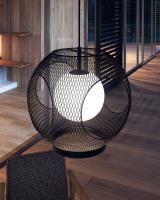 One Light Exterior Pendant by Kuzco Lighting - Kona Collection, Black/Opal Glass Finish - EP56913-BK/OP