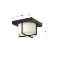 LED Flush Mount by Kuzco Lighting - Regalo Collection, Black/Opal Glass Finish - FM45907-BK/OP