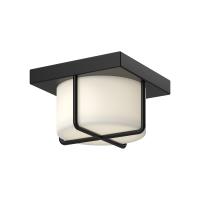LED Flush Mount by Kuzco Lighting - Regalo Collection, Black/Opal Glass Finish - FM45907-BK/OP