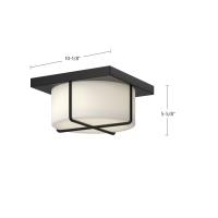 LED Flush Mount by Kuzco Lighting - Regalo Collection, Black/Opal Glass Finish - FM45910-BK/OP