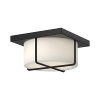 LED Flush Mount by Kuzco Lighting - Regalo Collection, Black/Opal Glass Finish - FM45910-BK/OP