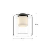 LED Flush Mount by Kuzco Lighting - Birch Collection, Black/Clear Finish - FM53509-BK/CL