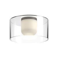 LED Flush Mount by Kuzco Lighting - Birch Collection, Black/Clear Finish - FM53512-BK/CL