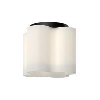 LED Flush Mount by Kuzco Lighting - Clover Collection, Black/Opal Glass Finish - FM54809-BK/OP