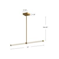 LED Linear Pendant by Kuzco Lighting - Blade Collection, Brushed Gold Finish - LP23532-BG