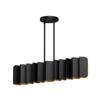 Six Light Linear Pendant by Kuzco Lighting - Akira Collection, Black/Gold Finish - LP58042-BK/GD