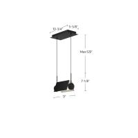 LED Linear Pendant by Kuzco Lighting - Phoenix Collection, Black/White Finish - LP73510-BK/WH