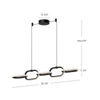 LED Linear Pendant by Kuzco Lighting - Airen Collection, Black Finish - LP92636-BK