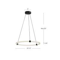 LED Pendant by Kuzco Lighting - Bruni Collection, Black Finish - PD24724-BK
